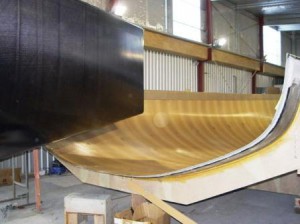 The new boat comes out of its mould at Cookson Boats